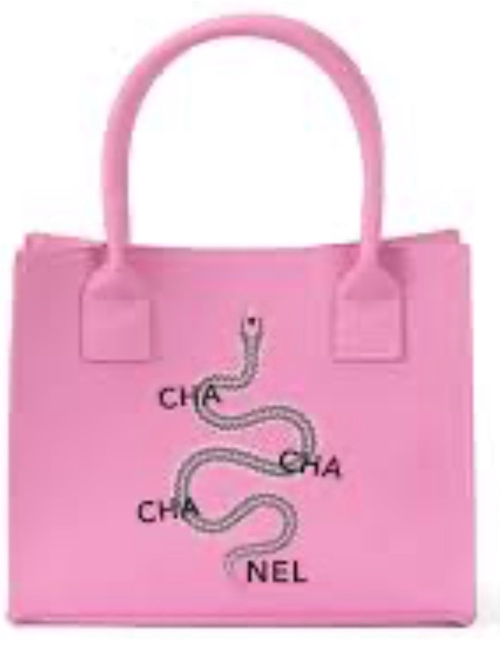 Pink Snake Motif Tote Bag - Women's Everyday Carryall